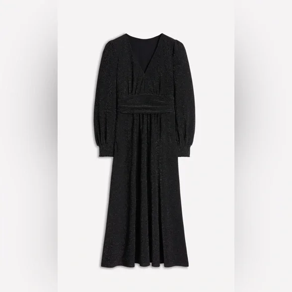 Boden Daphne Metallic Midi Dress in Black - Picture 7 of 12